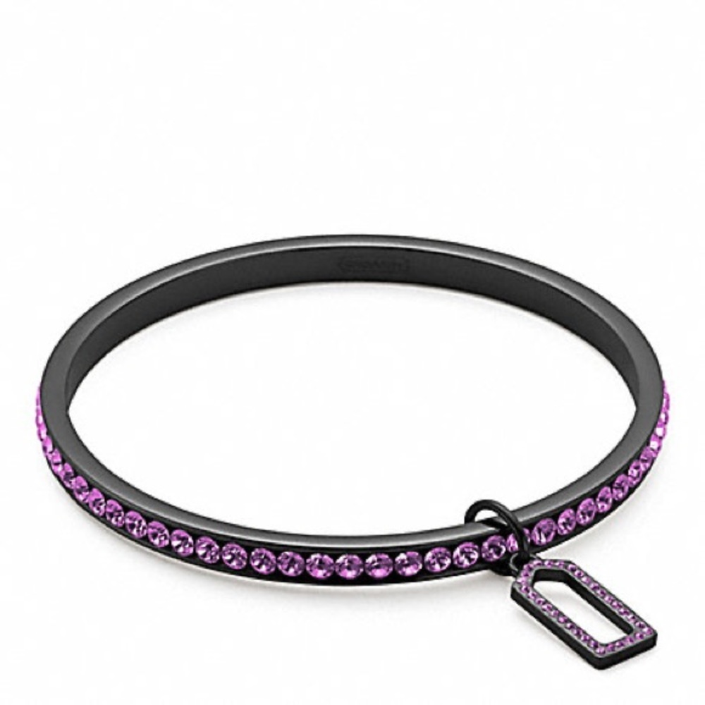 COACH Swarovski Crystal Bangle Bracelet - (COACH F96416) Black/Amethyst ✨💜
